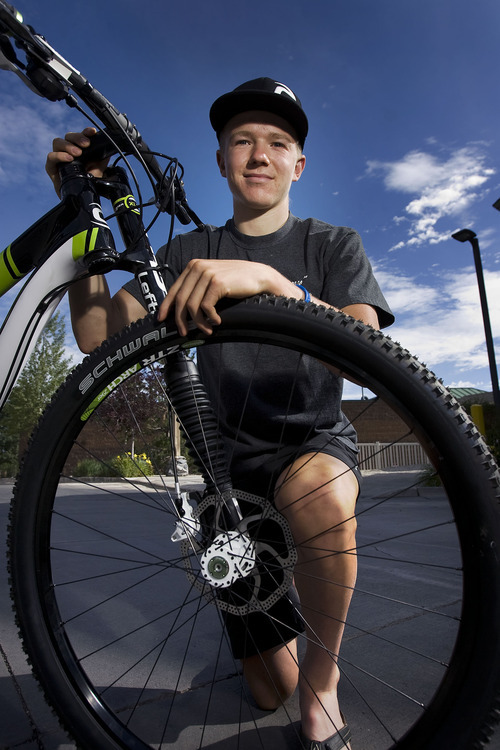 Scott Sommerdorf  |  The Salt Lake Tribune             
Keegan Swenson recently won junior national championships in mountain biking.