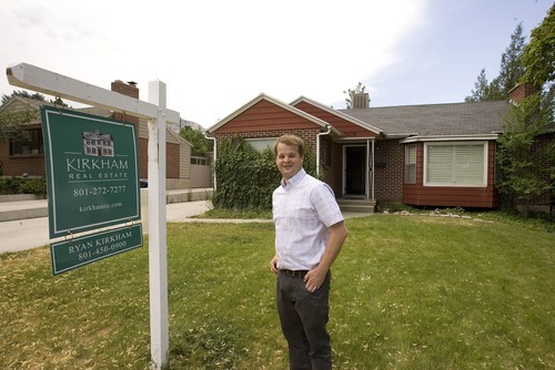 Paul Fraughton | The Salt Lake Tribune
Adam Kirkham in front of the home in the   Canyon Rim  neighborhood.