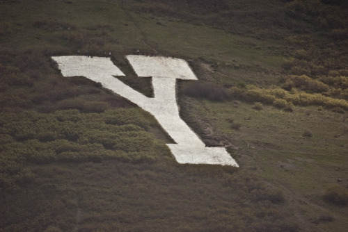 Donald W. Meyers  |  The Salt Lake Tribune
The block Y has stood above the Brigham Young University campus in Provo since 1906. U.S. Rep. Jason Chaffetz, R-Utah, has introduced legislation to sell the U.S. Forest Service land on Y Mountain that contains the landmark to BYU.