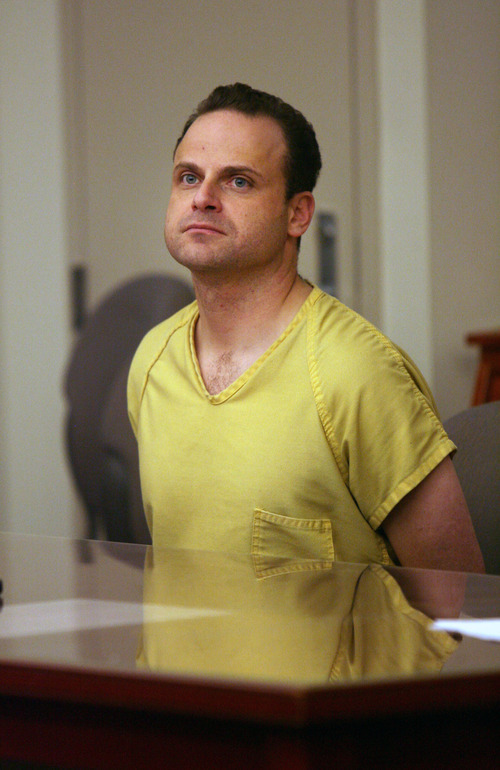 Steve Griffin | The Salt Lake Tribune
Republican activist and alleged serial date-rapist Gregory Peterson sits in Judge Katherine Bernards-Goodman's courtroom during bail hearing at the Matheson Courthouse in Salt Lake City Wednesday July 25, 2012. Peterson, 37, of Orem, is accused of raping four women -- two of whom say they were taken to a Heber cabin where Peterson has hosted major political events.