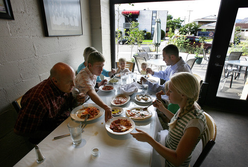 Scott Sommerdorf  |  The Salt Lake Tribune             
The family table at Per Noi Trattoria, Friday, July 20, 2012.