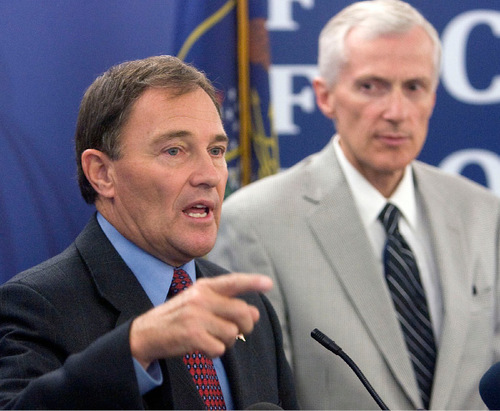 FILE PHOTO | The Salt Lake Tribune
Gov. Gary Herbert sharply criticized the Legislature's budget-writing process on Tuesday. Lawmakers were not happy about his complaints.