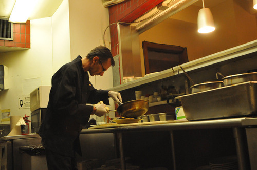 Bobby Robertson  |  for The Salt Lake Tribune
Head chef Francesco Montino prepares spaghetti pescadora in the kitchen of The Veranda.