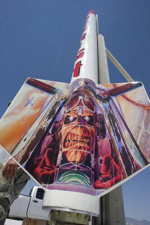 Paul Fraughton | Salt Lake Tribune
The  13-foot tall, 110pound rocket, 
