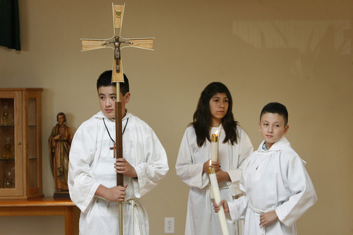 Scott Sommerdorf  |  The Salt Lake Tribune             
At Immaculate Conception Catholic Church in Lafayette, Colo., the Mass is celebrated in Spanish. Latinos in Colorado are an important voting block, but about half aren't registered to vote.