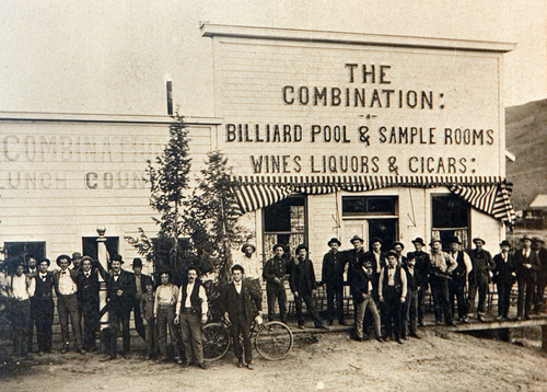 The Combination, a Billiards hall and saloon in Corrine, Utah around 1900. Courtesy of the Utah Historical Society