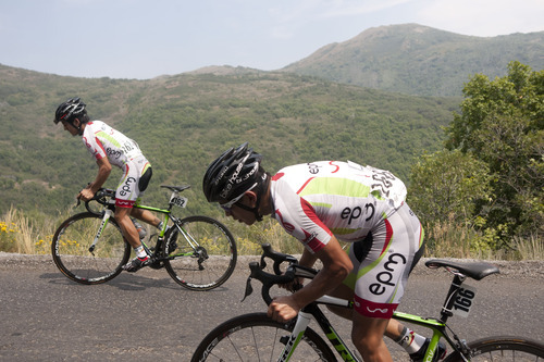 Jeremy Harmon  |  The Salt Lake Tribune

Riders make the final climb of Stage 6 during the Tour of Utah on Sunday, August 12, 2012.