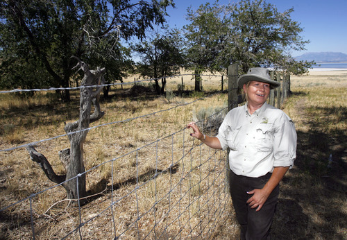 Francisco Kjolseth  |  The Salt Lake Tribune
Park ranger Ellen Labotka teaches about some of the many island resources on Antelope Island State Park including the historic mulberry grove that was used by the early Pioneer's to raise silk worms to make clothing.