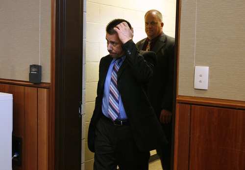 Scott Sommerdorf  |  The Salt Lake Tribune             
Roberto Miramontes Román enters the courtroom after a short recess, Friday, August 17, 2012.