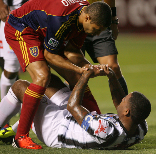 Steve Griffin | The Salt Lake Tribune


Real Salt Lake's Alvaro Saborio helps up Tauro FC's Lucho Moreno during a Champions League game against Tauro FC at Rio Tinto Stadium in Sandy on Tuesday, Aug. 21, 2012.