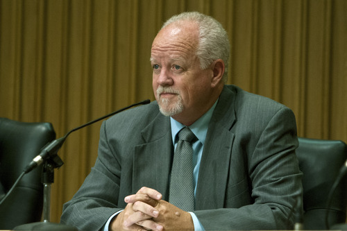 Chris Detrick  |  The Salt Lake Tribune
Shaun McCausland participates in a Senate debate at Bountiful City Council Chambers Tuesday August 21, 2012.