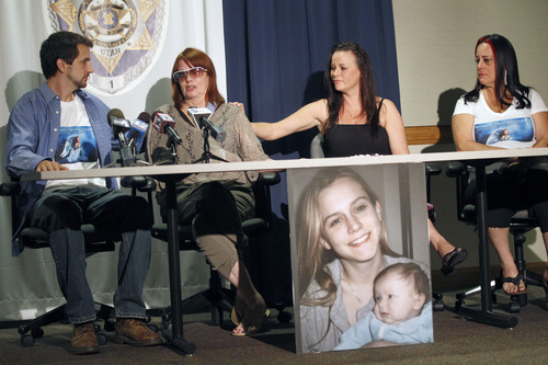 Al Hartmann  |  The Salt Lake Tribune
Family members of Nikole Bakoles (shown in photo), brother James Bakoles, mother Nancie Bakoles, sisters Adrian Koch and Aikai Candler speak at a press conference Thursday in South Salt Lake. Police recently identified bones that were found in 2000 by duck hunters off I-80 near the Great Salt Lake that were known as 