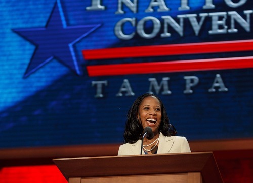 Trent Nelson  |  The Salt Lake Tribune
Saratoga Springs Mayor Mia Love delivered a passionate speech Tuesday at the Republican National Convention, saying Americans are not buying what President Obama has to sell in the 2012 election.