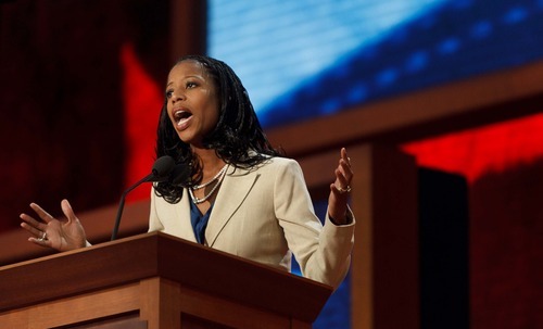 Trent Nelson  |  The Salt Lake Tribune
Utah congressional candidate Mia Love decried President Barack Obama for dividing Americans, asserting he is trying to pit people against one another based on income, gender and social status.