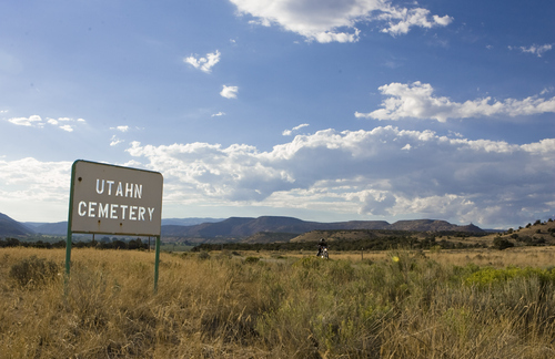 Keith Johnson | The Salt Lake Tribune

Utahn Cemetery in Bluebell, Utah, Duchesne County August 6, 2012.