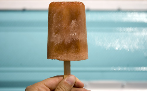 Kim Raff | The Salt Lake Tribune
A watermelon basil popsicle from the Wasatch Pops stand in Salt Lake City.