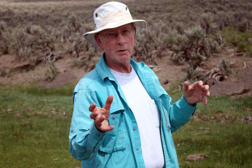 Rick Egan  | The Salt Lake Tribune 

John Carter talks about the lack of natural grass in the Duck Creek allotment, east of Laketown, Utah, off Highway 30, Wednesday, July 25, 2012.