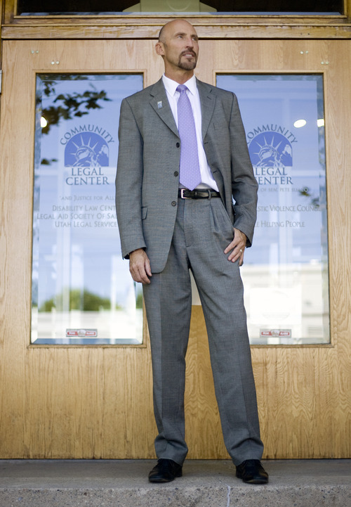 Kim Raff | The Salt Lake Tribune
Stewart Ralphs Executive Director of Legal Aid Society of Salt Lake is photographed outside the non-profits office in Salt Lake City, Utah on September 12, 2012.