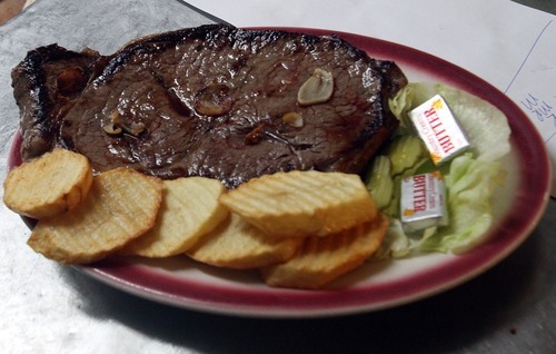 Rick Egan  | The Salt Lake Tribune 

A plate-sized sirloin steak at the Kitty Pappas Steak House on Highway 89 in Woods Cross.