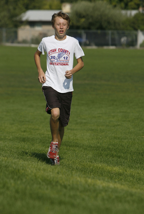 Francisco Kjolseth  |  The Salt Lake Tribune
American Fork is one of the top cross country programs in the state and Connor McMillan is one of the team members in the front of the pack as he cools down following a team practice recently.