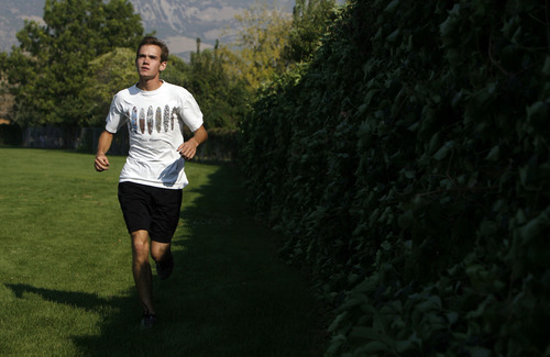 Francisco Kjolseth  |  The Salt Lake Tribune
American Fork is one of the top cross country programs in the state and Brayden McLelland is one of the team members in the front of the pack as he cools down following a team practice recently.