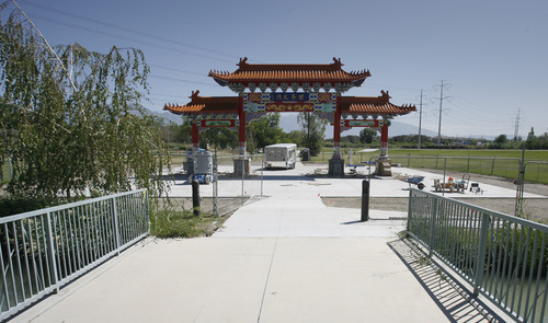 Rick Egan  |  The Salt Lake Tribune 
A Chinese gate sponsored by the Chinese Heritage Foundation of Utah is being constructed at the Utah Cultural Celebration Center in West Valley City.