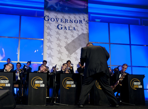 Michael Mangum  |  Special to the Tribune

Caleb Chapman's Crescent Super Band performs at the 2012 Governor's Gala at the Grand America hotel in Salt Lake on Saturday, September 22, 2012.