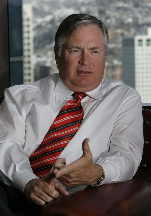 John R. Miller, CEO of a meat packing company, in his Salt Lake office.  He is on Mitt Romney's national finance team.    Rick Egan/The Salt Lake Tribune  2/02/2007