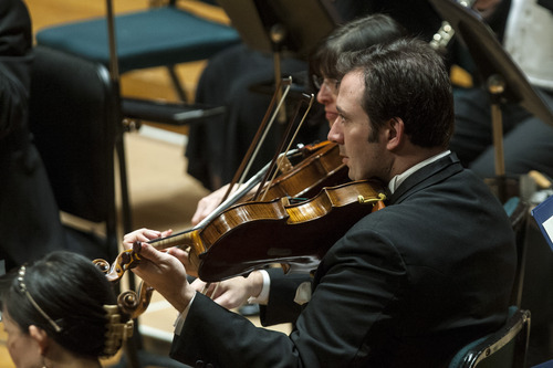 Chris Detrick  |  The Salt Lake Tribune
Principal violist Brant Bayless and other members of the Utah Symphony perform Wolfgang Amadeus Mozart's Concerto No. 26 in D Major for Piano and Orchestra, K.537, 