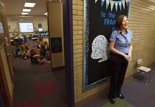 Leah Hogsten  |  The Salt Lake Tribune
Michelle Francis, a first-grade teacher at Bountiful's Valley View Elementary School, Friday, September 28, 2012, is among 807 public school teachers from Salt Lake and Davis counties who have received donations totaling more than $367,000 to fund 1,113 classroom projects through DonorsChoose.org in the past 12 months.