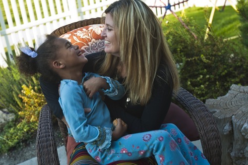 Chris Detrick  |  The Salt Lake Tribune
Lori Winchester plays with her daughter Lily, 4, at their home in Draper on Friday, Sept. 21, 2012.