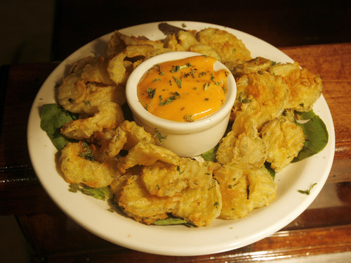 Rick Egan   |  The Salt Lake Tribune

Fried Pickles, for a restaurant review of Bayleaf Cafe. 
Saturday, November 14, 2009