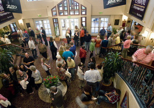 Kim Raff | The Salt Lake Tribune
People gather in the lobby for a sold out show of 