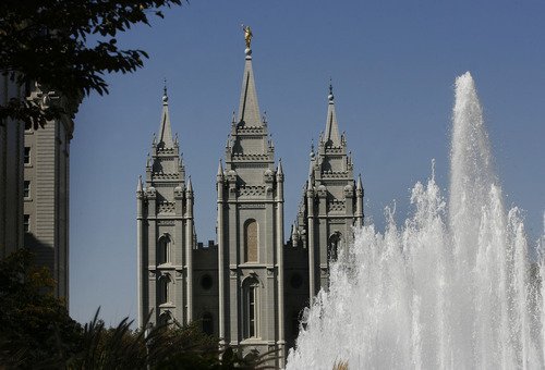 Scott Sommerdorf  |  The Salt Lake Tribune             
The LDS Temple before the start of the afternoon session of the 182nd Semiannual General Conference, Saturday, October 6, 2012.