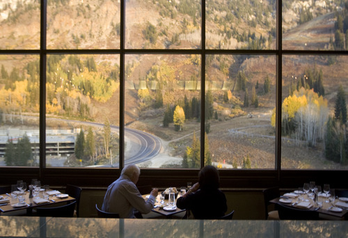 Kim Raff | The Salt Lake Tribune
Walt and Marcia Klement eat dinner in the dining room of The Aerie restaurant on Oct. 4, 2012.