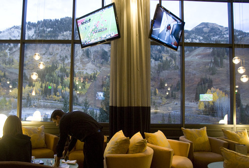 Kim Raff | The Salt Lake Tribune
At The Aerie restaurant, this remodeled flagship Snowbird eatery mixes up a heady broth of New American cuisine flavored with equal parts refinement and creativity -- while every seat in the house offers staggeringly beautiful mountain views.
