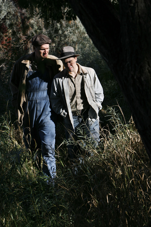 Francisco Kjolseth  |  The Salt Lake Tribune

Joe Tapper plays George, right, and Mark Watson is Lennie in Pioneer Theatre Company's production of John Steinbeck's 