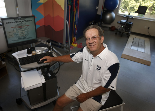 Leah Hogsten  |  The Salt Lake Tribune
Utah State University has been a pioneer in treating and preventing concussions for more than a decade and Dale Mildenberger, head athletics trainer, is largely responsible for the approach. 
