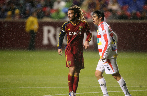 Steve Griffin | The Salt Lake Tribune


Real Salt Lake's Kyle Beckerman and C.S. Herediano's Cristian Montero get into position as the rain pours down on Rio TInto Stadium during first half action of the their CONCACAF match in Sandy, Utah Tuesday October 23, 2012.
