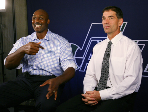 Steve Griffin | The Salt Lake Tribune


Karl Malone and John Stockton talk about staying in shape during an interview, at EnergySolutions Arena, prior to the former  Jazz teammates' induction into the Utah Sports Hall Of Fame in Salt Lake City on Oct. 23, 2012.