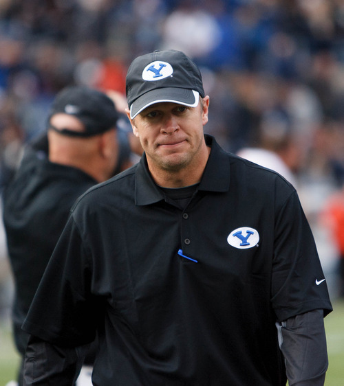 Trent Nelson  |  The Salt Lake Tribune
BYU coach Bronco Mendenhall walks off the field after the loss as BYU hosts Oregon State college football Saturday October 13, 2012 in Provo, Utah.