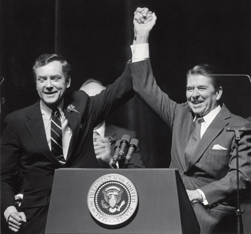Tribune file photo

Sen. Orrin Hatch and Pres. Ronald Reagan in 1982.
