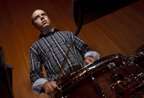 Leah Hogsten  |  The Salt Lake Tribune
Keith Carrick is the Utah Symphony's new principal percussionist  Wednesday, October 24, 2012 and will be featured prominently in Abravanel Hall's upcoming performance of "Bolero."