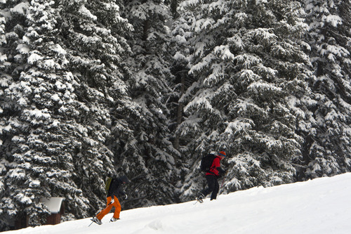 Chris Detrick  |  The Salt Lake Tribune
Skiers go up the slope at Brighton Saturday November 10, 2012.