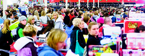 Tribune file photo
Just after 6 a.m. the check out lines were packed solid at the Fort Union Super Target Store on Black Friday 2009.