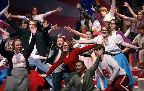 Francisco Kjolseth  |  The Salt Lake Tribune
Riverton High School runs through their first dress rehearsal as they perform Grease! the musical for four upcoming performances.