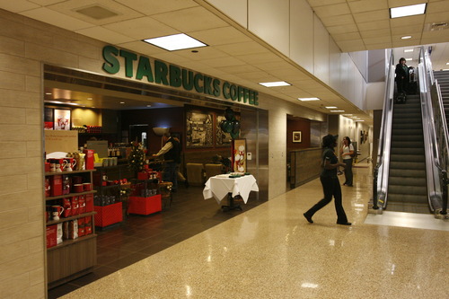 Rick Egan  | The Salt Lake Tribune 

ONe of the three Starbucks Coffee's in the Salt Lake City International Airport, Thursday, Nov. 15, 2012. HMSHost unveiled 13 new dining venues at the airport.