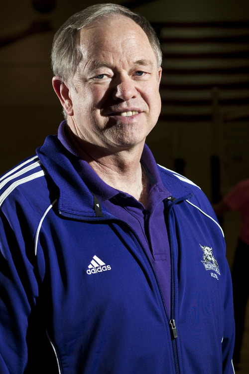 Chris Detrick  |  The Salt Lake Tribune
Weber State University women's volleyball coach Tom Peterson poses for a portrait at Swenson gym Wednesday October 31, 2012.