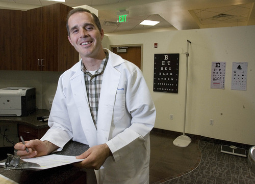 Paul Fraughton | The Salt Lake Tribune
Dr. Spencer Scoville, who is employed by US Synthetic to run its medical clinic at the company's headquarters in Orem.
 Monday, November 19, 2012
