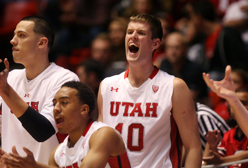 Steve Griffin | The Salt Lake Tribune


The Utah bench led by Renan Lenz, center, jump to life as the Utes take the lead during second half action of the Utah versus Idaho State basketball game at the Huntsman Center on the campus of the University of Utah in Salt Lake City, Utah Wednesday November 21, 2012.
